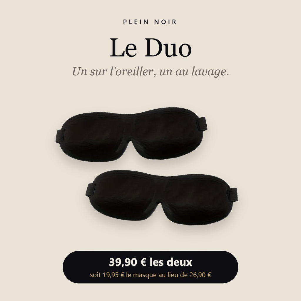 Duo de masques de sommeil 3D Plein Noir, 39,90 euros les deux
