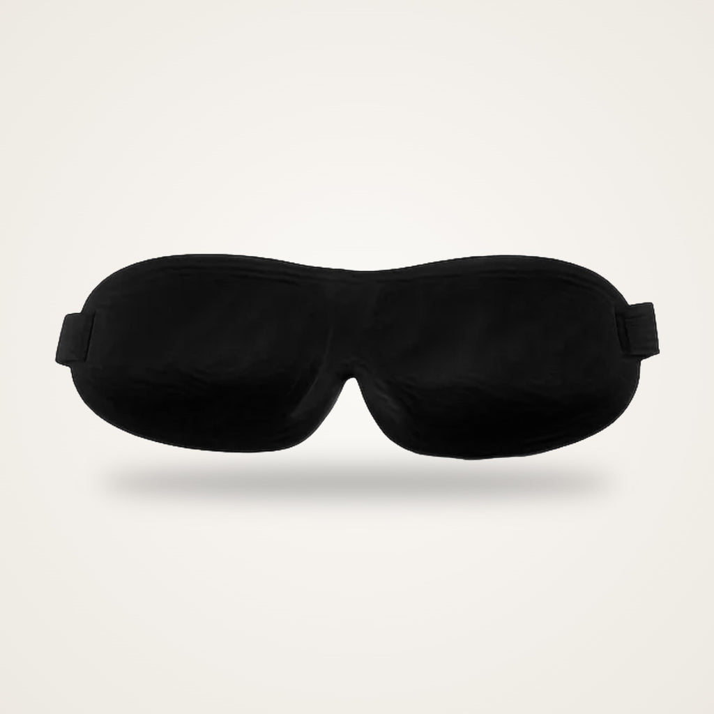Masque de sommeil 3D occultant noir Plein Noir, vu de face