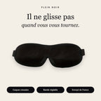 Masque de sommeil 3D Plein Noir qui ne glisse pas quand on dort sur le côté